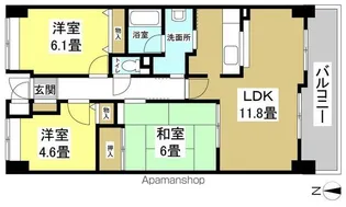 ベルジュ成子坂【4階】の間取り