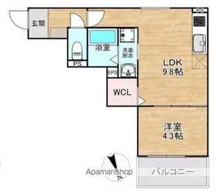 CRECIA箱崎【3階】の間取り