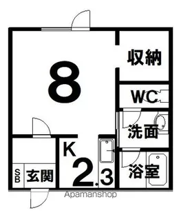 Α ALPHA 公立大前【2階】の間取り