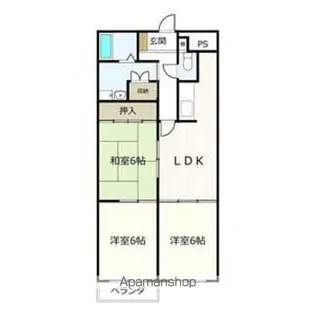 パークサイドハイツ【1階】の間取り