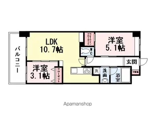 コンダクトレジデンスJINYAMA【3階】の間取り