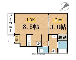 欅テラス【102号室】の間取り
