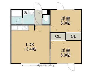 プリマードA【202号室】の間取り