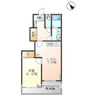 熊本県宇城市小川町西北小川【アパート】の間取り