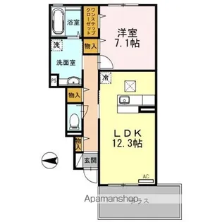アデレード(瓜破東)【1階】の間取り