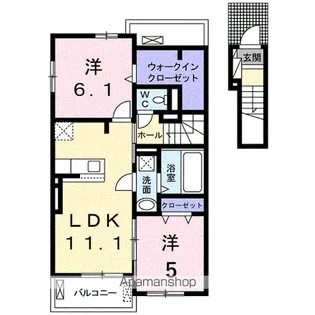 シャトレーポワリエ Ⅳ B【2階】の間取り