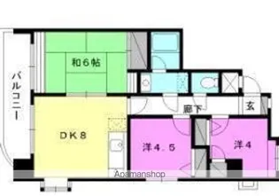 ダイアパレス竹原【802号室】の間取り