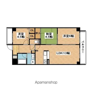 生島リバーサイドマンションD棟【12階】の間取り