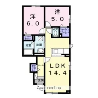 リアン【1階】の間取り