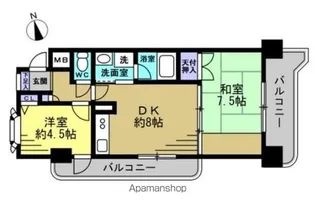 朝日プラザエザース中央Ⅱ【901号室】の間取り
