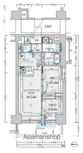プレサンス レイズ 鶴舞公園【13階】の間取り