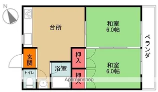 マリンフラット2【205号室】の間取り