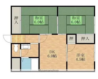 バンクフィールド【202号室】の間取り