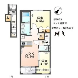 サクラⅡ(SAKURAⅡ)【2階】の間取り