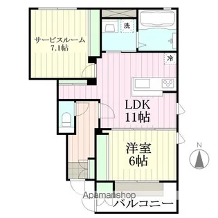 グレイス・フィールド小田原【1階】の間取り