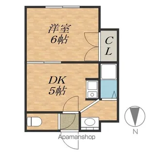コーポエルム【1階】の間取り