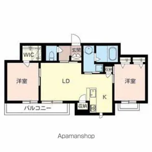 シャーメゾンSUNBAY【202号室】の間取り