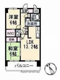 サンルーフパークマンション【2階】の間取り