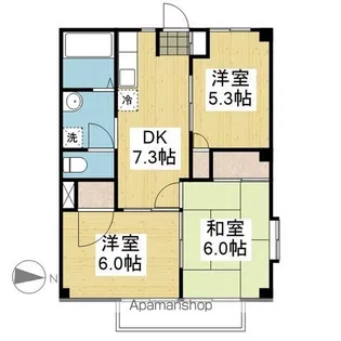ドミールつばき【201.号室】の間取り