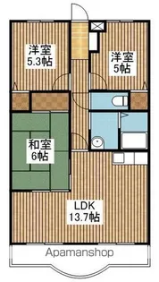 ベルメゾン網川原【202号室】の間取り