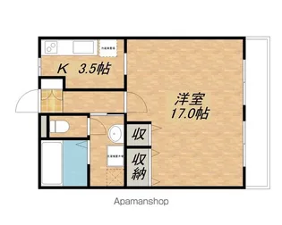 ベルヴィ大将軍【205号室】の間取り