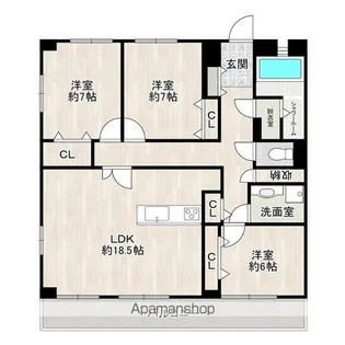 セレイン香椎花園【2階】の間取り