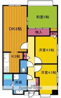 ふぁみ〜ゆ舟入南【8階】の間取り