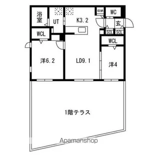 アルファスクエア円山4条【1階】の間取り