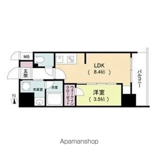 ルネフラッツ松屋町駅前【5階】の間取り
