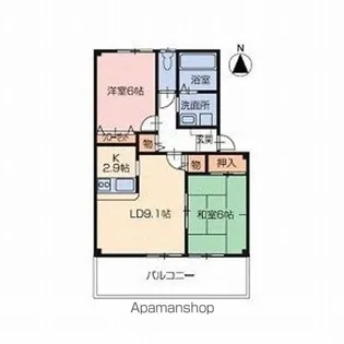 フォブール南吉田【204号室号室】の間取り