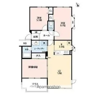 ノースピア南町公園【4階】の間取り