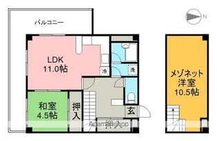 コーポ朝日XⅠ【7階】の間取り