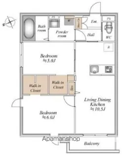 ザ・フォレスト立川【2階】の間取り