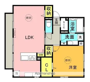 WINDS B棟【201号室】の間取り