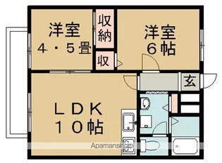 フローレス志々満ケ丘【2階】の間取り