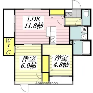 GARDEN COURT【301.号室】の間取り