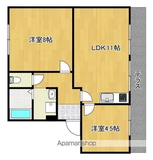 2LDKの間取り画像