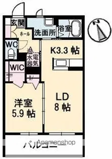 シャーメゾン グランデ・カンパーナ A棟【3階】の間取り