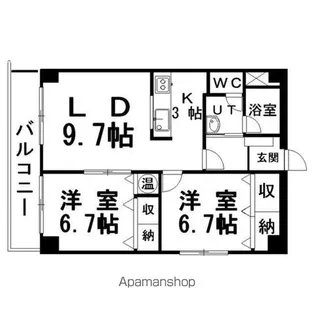レジデンス黒金【3階】の間取り