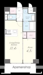 ドゥ バーグ渡辺通【6階】の間取り