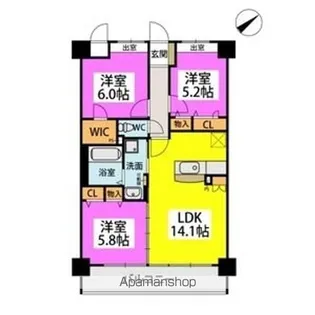シグレア下大利【7階】の間取り
