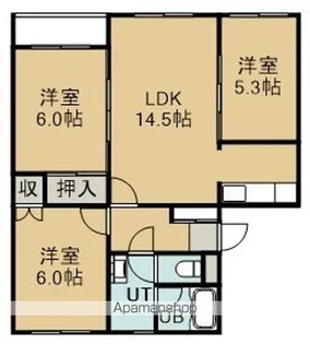 グロリアハイツ的場【3階】の間取り