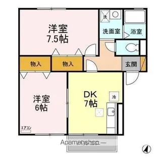 グリーンパーク豊四季【1階】の間取り