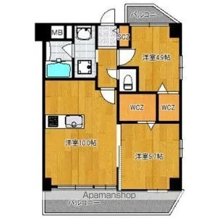 KIERRASAARI【406号室】の間取り