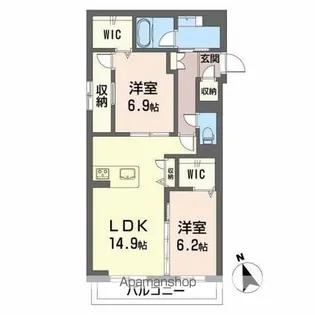 ベレオ助信町【1階】の間取り