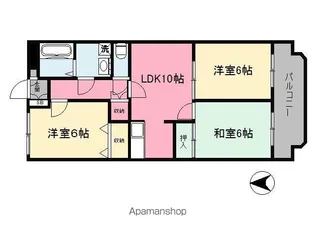 ヤマノリハイツ【103号室】の間取り