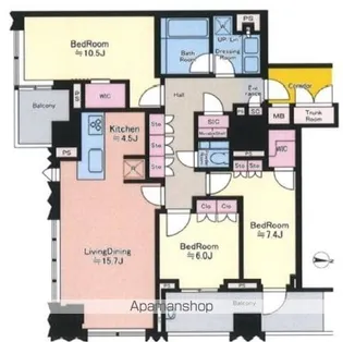 ブランズ千代田富士見【12F号室】の間取り
