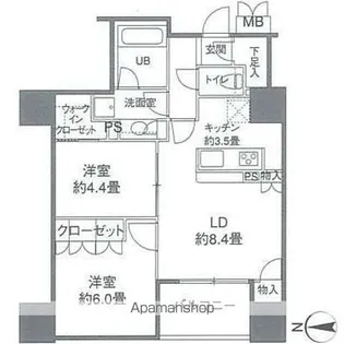 カスタリアタワー品川シーサイド【9階】の間取り