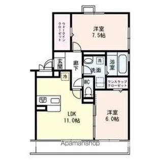 滋賀県大津市一里山1丁目【アパート】の間取り