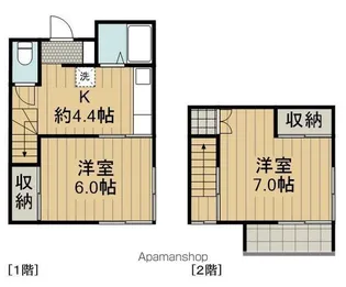 郷地メゾネット【東号室】の間取り